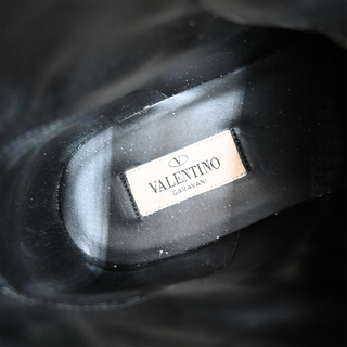VALENTINO | Rockstud Embellished Leather Combat Boots