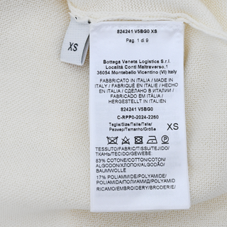 BOTTEGA VENETA | Embroidered Matches Ivory Knit Top