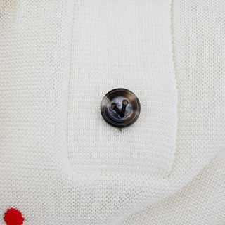 BOTTEGA VENETA | Embroidered Matches Ivory Knit Top