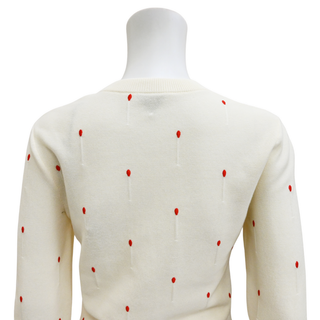 BOTTEGA VENETA | Embroidered Matches Ivory Knit Top