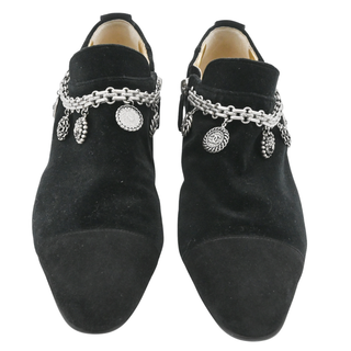 CHANEL | Velvet Chain Charm Cap-Toe Ankle Boots