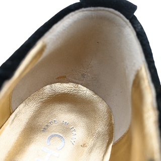 CHANEL | Velvet Chain Charm Cap-Toe Ankle Boots