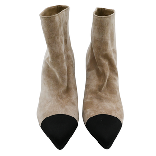 CHANEL | Gabrielle Chanel Coco Suede Cap-Toe Ankle Boots