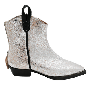 We The Free Wesley Metallic Silver & Pink Leather Western Ankle Boots