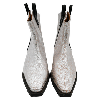 WE THE FREE | We The Free Wesley Metallic Silver & Pink Leather Western Ankle Boots