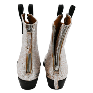 WE THE FREE | We The Free Wesley Metallic Silver & Pink Leather Western Ankle Boots
