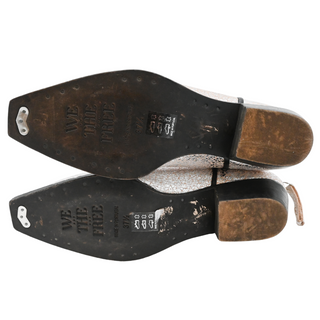 WE THE FREE | We The Free Wesley Metallic Silver & Pink Leather Western Ankle Boots