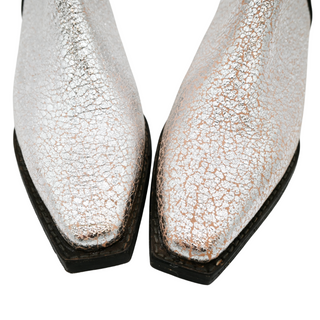 WE THE FREE | We The Free Wesley Metallic Silver & Pink Leather Western Ankle Boots