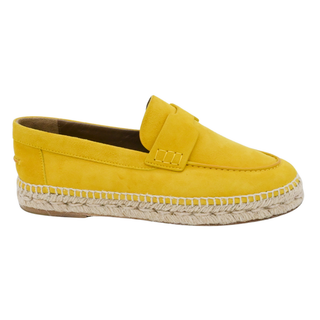 HERMES | Trip Yellow Suede Espadrille Loafers