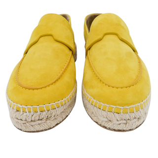 HERMES | Trip Yellow Suede Espadrille Loafers