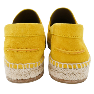 HERMES | Trip Yellow Suede Espadrille Loafers