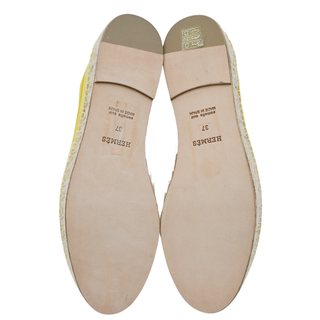 HERMES | Trip Yellow Suede Espadrille Loafers