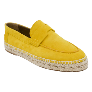 HERMES | Trip Yellow Suede Espadrille Loafers