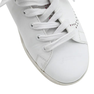 VALENTINO | White & Neon Pink VLOGO Leather Sneakers