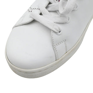 VALENTINO | White & Neon Pink VLOGO Leather Sneakers
