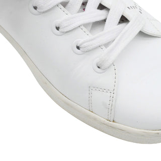 VALENTINO | White & Neon Pink VLOGO Leather Sneakers