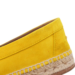 HERMES | Trip Yellow Suede Espadrille Loafers