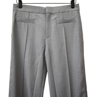 CHLOE | Swan Grey Tailored Wool Trousers