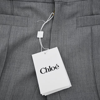 CHLOE | Swan Grey Tailored Wool Trousers