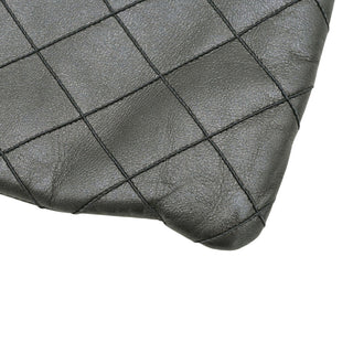 Metallic Pewter Quilted Leather Tassel Crossbody Bag