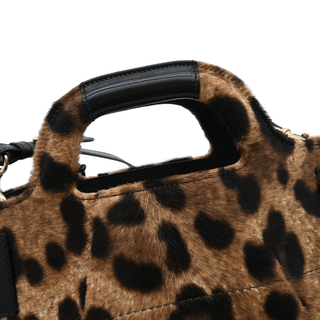 FERRAGAMO | Leopard Print Calf Hair Gancini Satchel Bag
