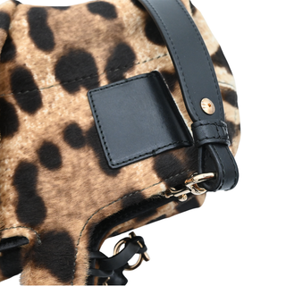 FERRAGAMO | Leopard Print Calf Hair Gancini Satchel Bag
