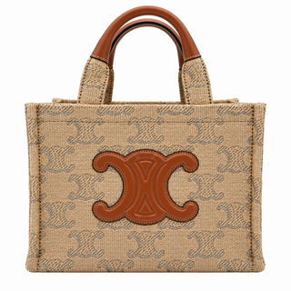 CELINE | Raffia Jacquard Mini Triomphe Cabas Tote Bag