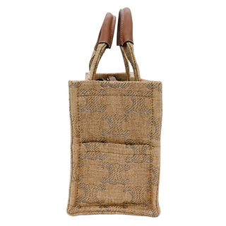 CELINE | Raffia Jacquard Mini Triomphe Cabas Tote Bag