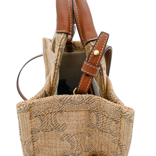 CELINE | Raffia Jacquard Mini Triomphe Cabas Tote Bag