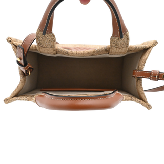CELINE | Raffia Jacquard Mini Triomphe Cabas Tote Bag