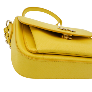 SALVATORE FERRAGAMO | Double Gancini Yellow Crossbody Bag