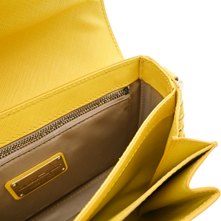 SALVATORE FERRAGAMO | Double Gancini Yellow Crossbody Bag