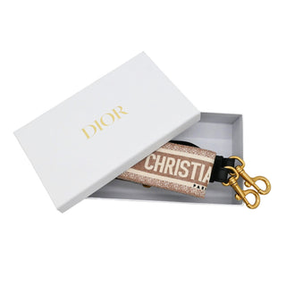 DIOR | Mauve & Beige Embroidered Canvas Bag Strap