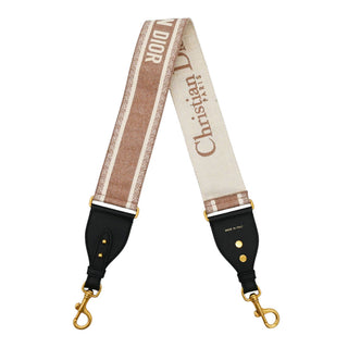 DIOR | Mauve & Beige Embroidered Canvas Bag Strap
