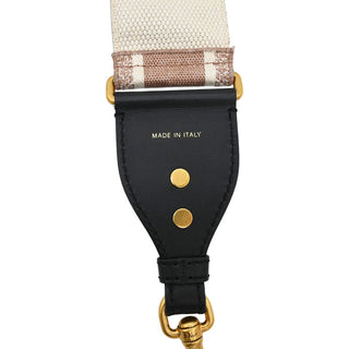 DIOR | Mauve & Beige Embroidered Canvas Bag Strap