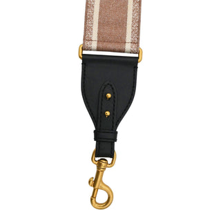 DIOR | Mauve & Beige Embroidered Canvas Bag Strap