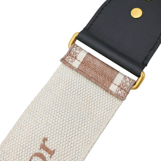 DIOR | Mauve & Beige Embroidered Canvas Bag Strap