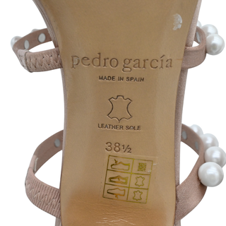 Pearl-Embellished Satin Strappy Heeled Sandals