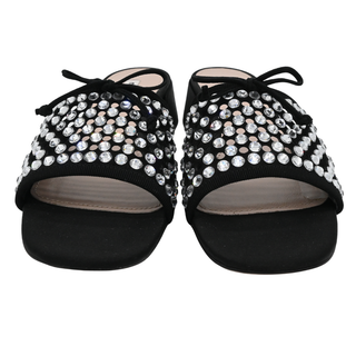 Crystal Embellished Block Heel Mules