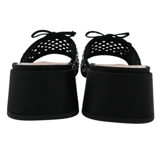 Crystal Embellished Block Heel Mules