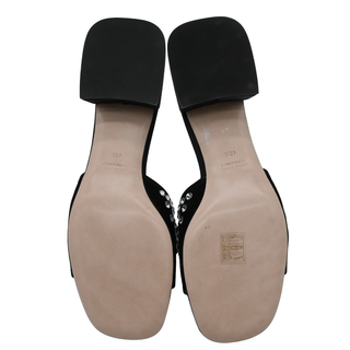 Crystal Embellished Block Heel Mules