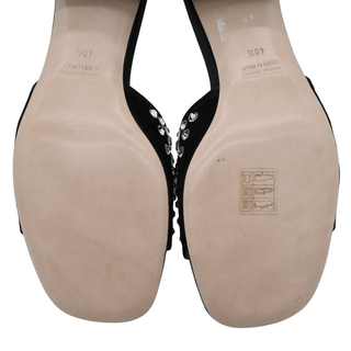 Crystal Embellished Block Heel Mules
