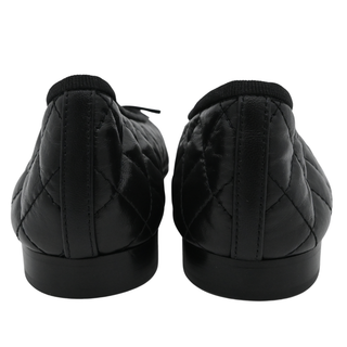 Quilted Leather CC Cap Toe Ballet Flats