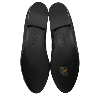 Quilted Leather CC Cap Toe Ballet Flats
