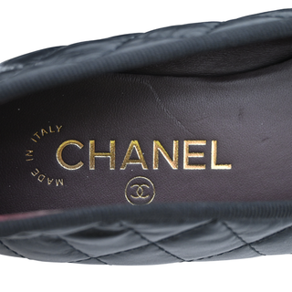 Quilted Leather CC Cap Toe Ballet Flats