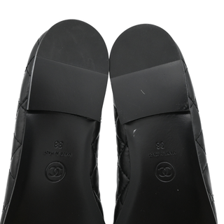 Quilted Leather CC Cap Toe Ballet Flats