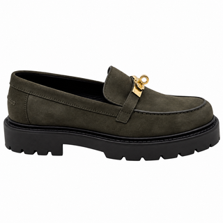 HERMES | Icone Buckle Suede Chunky Loafers