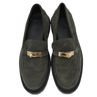 HERMES | Icone Buckle Suede Chunky Loafers