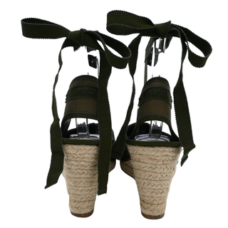 FF Logo Jacquard Espadrille Wedge Sandals