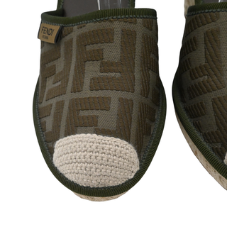 FF Logo Jacquard Espadrille Wedge Sandals